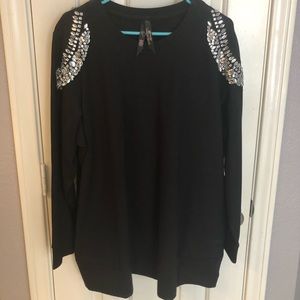 NEW Melissa McCarthy Black Jeweled Sweater w/tags